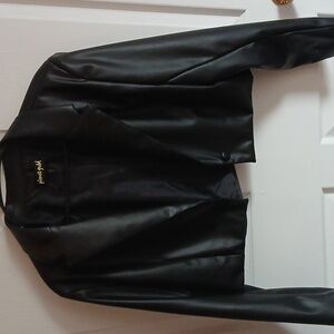Faux Leather cropped jacket. Women's